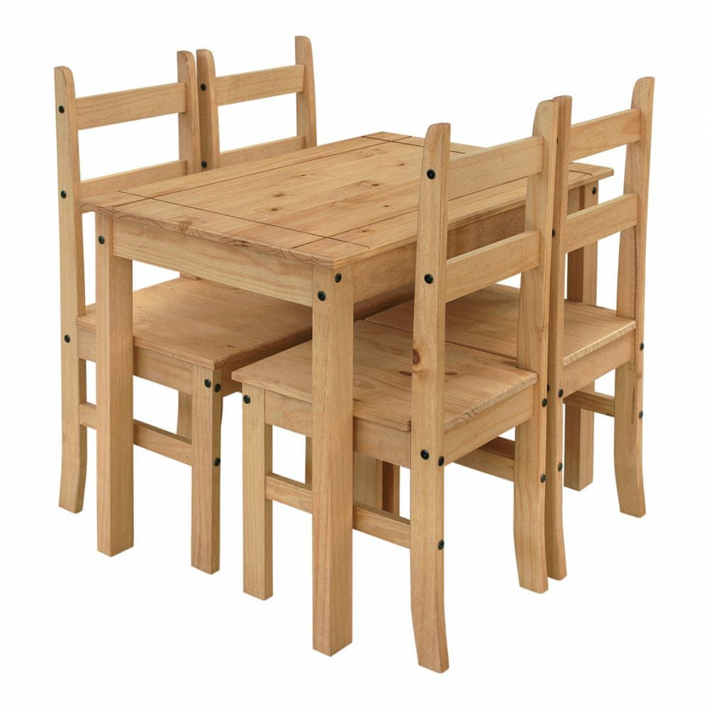 eoshop Stôl + 4 stoličky CORONA 3 vosk